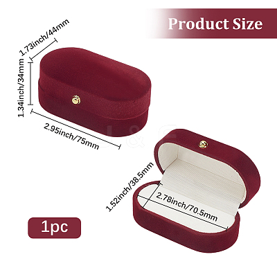 1Pc Rectangle Velvet Couple Rings Box CON-BBC0001-20A-1