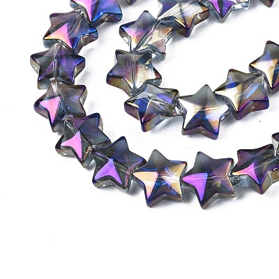 Electroplate Glass Beads Strand EGLA-S188-18-B01-1