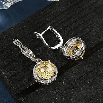 925 Sterling Silver Micro Pave Cubic Zirconia Hoop Earrings EJEW-B147-01B-04-1