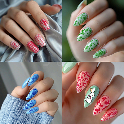Stainless Steel DIY Nail Art Templates MRMJ-WH0098-017-1