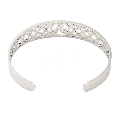 Non-Tarnish 304 Stainless Steel Triquetra/Trinity Knot Hollow Open Cuff Bangles BJEW-S154-02P-1