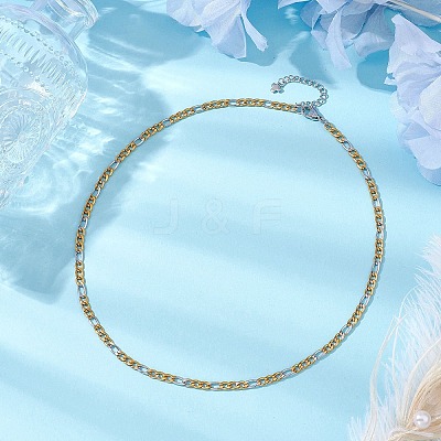 304 Stainless Steel Figaro Chains Necklaces for Men NJEW-JN05038-1