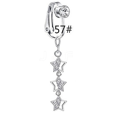 Zinc Alloy Pave Clear Cubic Zirconia Clip on Belly Rings FS-WGD716D-07-1-1