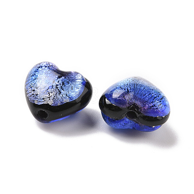 Handmade Silver Foil Lampwork Beads FOIL-G029-01B-1