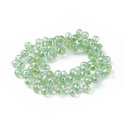 Transparent Electroplate Glass Beads Strands X-EGLA-F152B-AB01-1