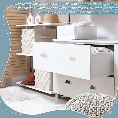 20Pcs 5 Colors Zinc Alloy & Acrylic Drawer Cabinets Handles FIND-DR0002-43-1