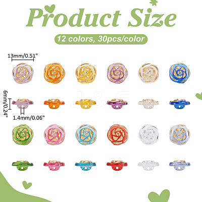 360Pcs 12 Colors Acrylic & Resin Buttons DIY-ME0001-75-1
