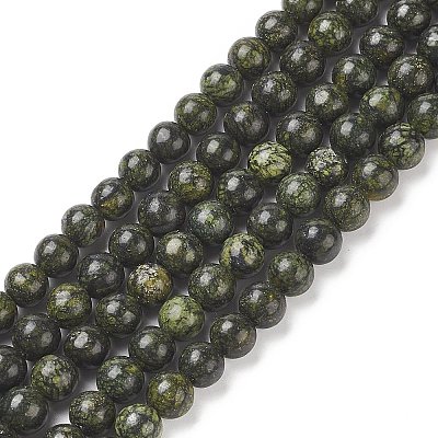 Natural Serpentine/Green Lace Stone Beads Strands G-S259-15-6mm-1-1