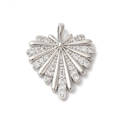 Rack Plating Brass Clear Cubic Zirconia Pendants X-KK-Z056-13P-1