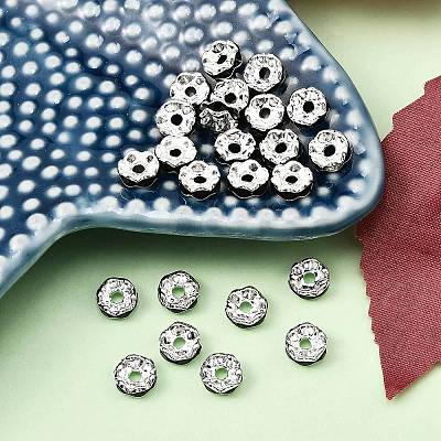 Brass Rhinestone Spacer Beads RB-A014-L6mm-02S-1