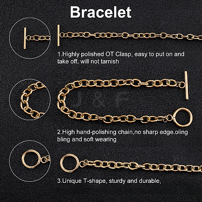 Unisex 304 Stainless Steel Cable Chain Bracelets BJEW-UN0001-09-1