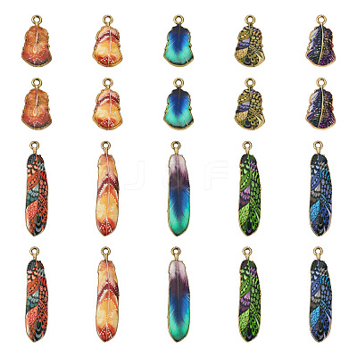30Pcs 10 Styles Rack Plating Alloy Pendants FIND-TA0009-68-1