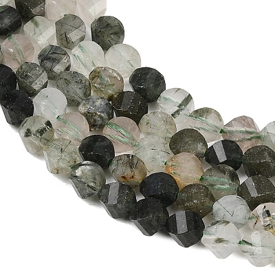 Natural Green Rutilated Quartz Beads Strands G-P611-C23-01-1