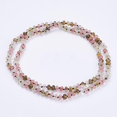 Natural Watermelon Skin Beaded Multi-use Necklaces/Wrap Bracelets NJEW-K095-B07-1