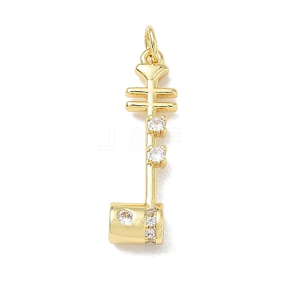 Brass Micro Pave Clear Cubic Zirconia Pendants KK-D289-01G-04-1