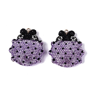 Handmade Polymer Clay & Rhinestone Big Pendants FIND-Q123-01F-1