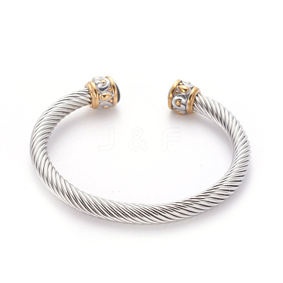 304 Stainless Steel Cuff Bangles BJEW-L642-22B-1