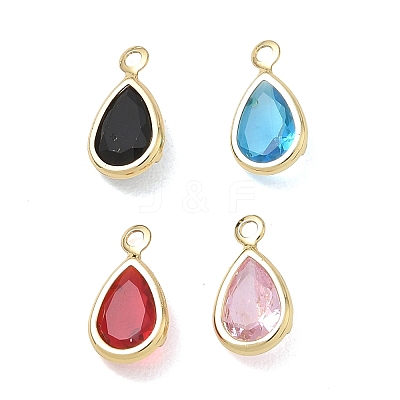 Brass Pave Cubic Zirconia Charms CU-CBABEB3-04G-1