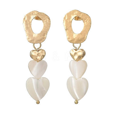 Brass Dangle Stud Earrings EJEW-JE07395-1