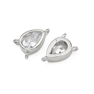SHEGRACE Brass Pave Clear Cubic Zirconia Teardrop Chandelier Component Links XGRQ2O074-428P-1