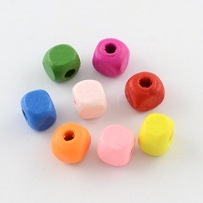 Dyed Natural Wood Beads X-WOOD-R249-064-1