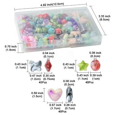 120Pcs 3 Styles Imitation Gemstone Acrylic Beads Sets OACR-FS0001-84-1