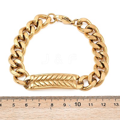 Stainless Steel Cuban Link Chain Bracelets BJEW-D379-06G-1