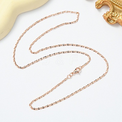 1.5mm Rack Plating Brass Oval Link Chain Necklaces for Women Men MAK-L044-25RG-1