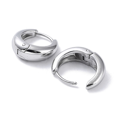 Non-Tarnish 304 Stainless Steel Polishing Hoop Earrings EJEW-G366-01P-1