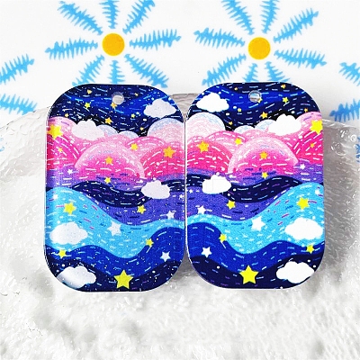 Rectangle Acrylic Pendants LS-PW-WG10773-34-1