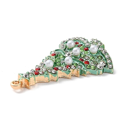 Christmas Zinc Alloy Rhinestone Pendnats PALLOY-K008-01C-KCG-1