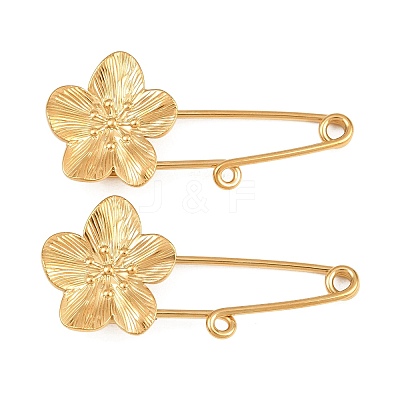 Peach Blossom 304 Stainless Steel Safety Pins Brooch Findings SA-CBA098D-14B-G01-1