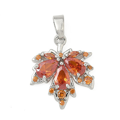 Brass Micro Pave Cubic Zirconia Pendants KK-H076-04P-1