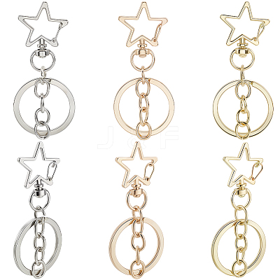 18Pcs 3 Style Alloy Keychain Clasps KEYC-SP0001-49D-1