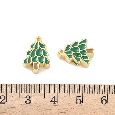 Christmas Brass Enamel Beads KK-I474-G23-1