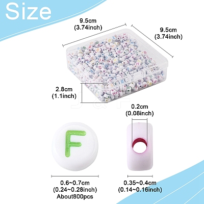 111G Craft Acrylic Horizontal Hole Letter Beads SACR-FS0001-35-1