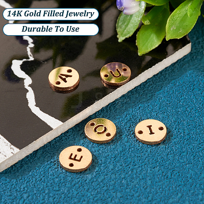 Real 14K Gold Plated Brass Connector Charms KK-TAC0017-04G-03-1
