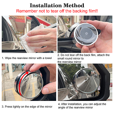 2 Sets 2 Style Glass Rearview Mirror AJEW-CA0001-75-1