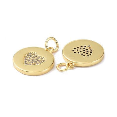 Brass Cubic Zirconia Pendants ZIRC-C022-41G-1