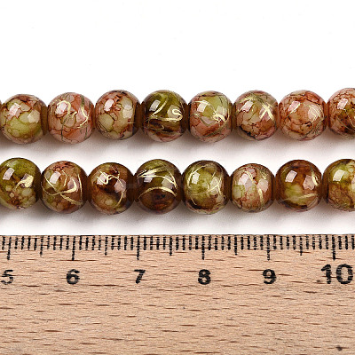 Baking Paint Glass Beads Strands DGLA-N003-6mm-BM-1