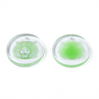 Transparent Resin Pendants RESI-N030-007C-1