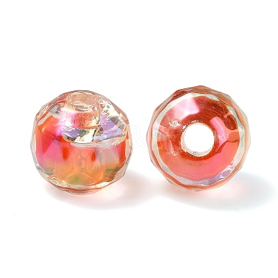 UV Plating Transparent Acrylic European Beads OACR-F004-03D-1