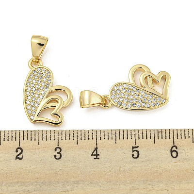 Brass Micro Pave Clear Cubic Zirconia Pendants ZIRC-P113-07G-G-1