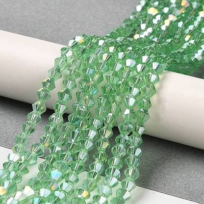 Transparent Electroplate Glass Beads Strands EGLA-A039-T6mm-B24-1