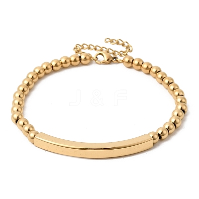 304 Stainless Steel Beaded Bracelets BJEW-D408-02G-1
