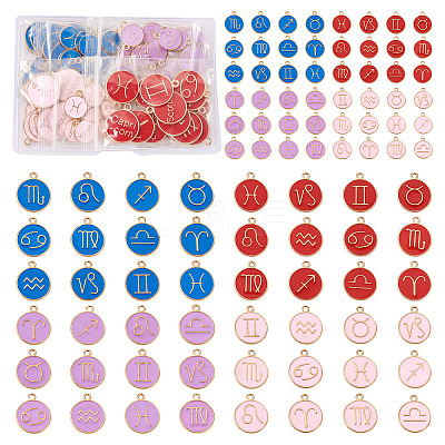 8 Sets 8 Style Alloy Enamel Pendants ENAM-CW0001-04-1