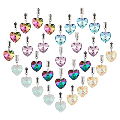 30Pcs 6 Colors Electroplated Glass European Dangle Charms PALLOY-PH01830-1