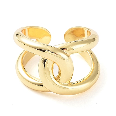 Brass Knot Open Cuff Rings for Women RJEW-D016-09G-1