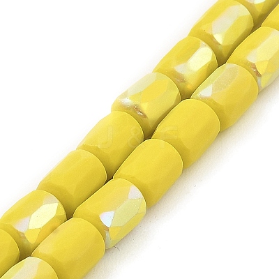 Frosted Opaque Glass Beads Strands GLAA-P058-07B-1