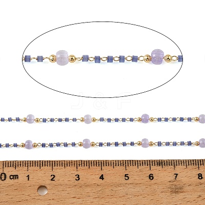 Handmade Brass Glass Beaded Chains GL-CBA1C06-01G-05-1